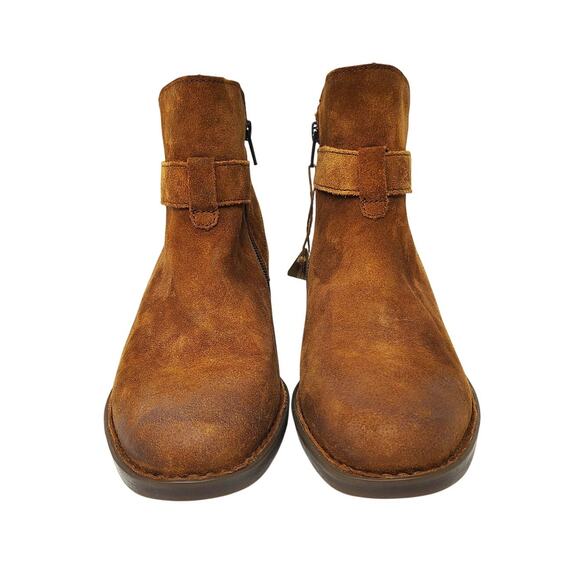 New Born Shoes Womens 9.5 Boots Jorgette Brown Chestnut Leather Ankle Buckle - Picture 5 of 8
